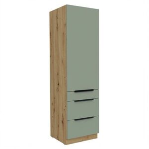 KONDELA Arsany 60 DKS-210 3S1F potravinová skriňa aquamarine / dub artisan vyobraziť