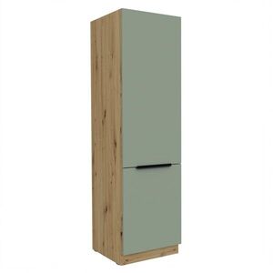 KONDELA Arsany 60 LO-210 2F kuchynská skrinka na vstavanú chladničku aquamarine / dub artisan vyobraziť