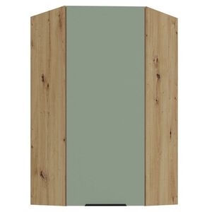 KONDELA Arsany 60x60 GN-108 1F horná rohová kuchynská skrinka aquamarine / dub artisan vyobraziť