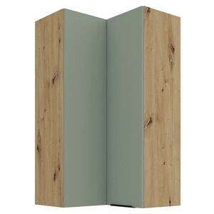 KONDELA Arsany 60x60 GN-108 2F horná rohová kuchynská skrinka aquamarine / dub artisan vyobraziť