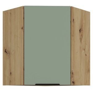 KONDELA Arsany 60x60 GN-72 1F horná rohová kuchynská skrinka aquamarine / dub artisan vyobraziť