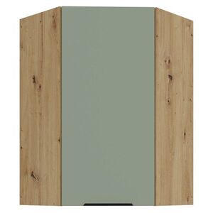 KONDELA Arsany 60x60 GN-90 1F horná rohová kuchynská skrinka aquamarine / dub artisan vyobraziť