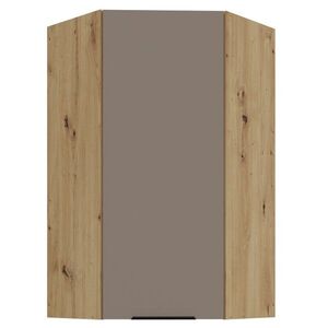 KONDELA Frisbo 60x60 GN-108 1F horná rohová kuchynská skrinka sandgrau / dub artisan vyobraziť