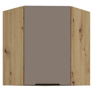 KONDELA Frisbo 60x60 GN-72 1F horná rohová kuchynská skrinka sandgrau / dub artisan vyobraziť