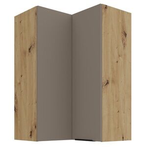 KONDELA Frisbo 60x60 GN-90 2F horná rohová kuchynská skrinka sandgrau / dub artisan vyobraziť