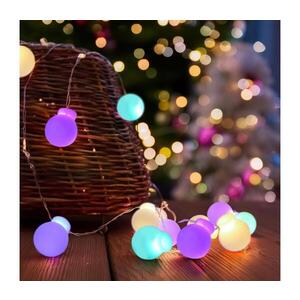 LED vianočná reťaz farebné gule 40x LED 4m 2x AA vyobraziť