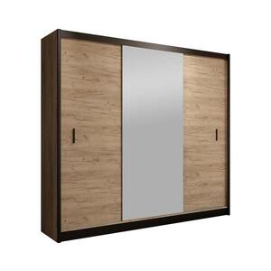 Šatní skriňa MIRO 203x215 cm dub craft s zrkadlom čierna CRAFT 203 Craft/Czarny vyobraziť