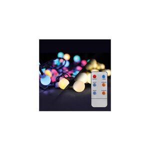 LED 2v1 vonkajšia vianočná reťaz, gule, diaľkový ovládač, 100LED, RGB biela, 10m 5m, 8 funkcií, IP44 vyobraziť