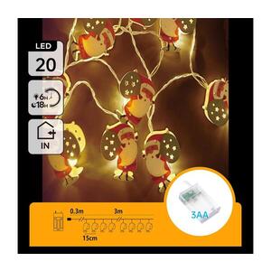 B.V. - LED reťaz 20xLED/3xAA 3m teplá biela Santa Claus B10303Q71 vyobraziť
