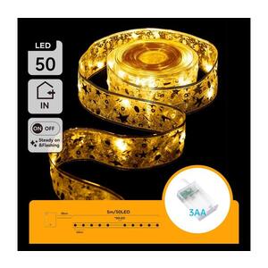 B.V. - LED reťaz 50xLED/3xAA 5m teplá biela zlatá B103033XA vyobraziť