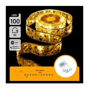 B.V. - LED reťaz 100xLED/3xAA 10m teplá biela zlatá B103033XB vyobraziť