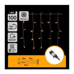 B.V. - LED vonkajšia reťaz 100xLED/8 režimov 5x0, 4m IP44 teplá biela B103031QC vyobraziť