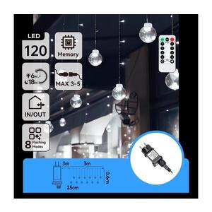 B.V. - LED vonkajší vianočný reťaz 120xLED/6W/230V/8 funkcií 3x0, 6m IP44 studená biela+DO B10303S72 vyobraziť