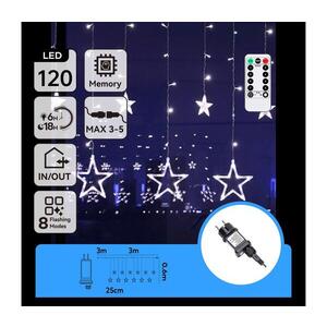 B.V. - LED vonkajší vianočný reťaz 120xLED/6W/230V/8 funkcií 3x0, 6m IP44 studená biela + diaľkové ovládanie B10303S75 vyobraziť