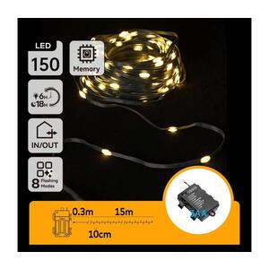 B.V. -LED Vonkajší reťaz 150xLED/8 funkcií 3xAA 15, 3m IP44 teplá biela B10303K1K vyobraziť