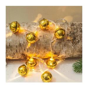1v272 - LED svetelná reťaz 10× LED / napájanie 2× AA / teplá biela / 1, 8 m / s rolničkami 1v272 vyobraziť