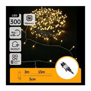 B.V. - LED Vonkajší reťaz 300xLED/8 funkcií 18m IP44 teplá biela B103031PQ vyobraziť