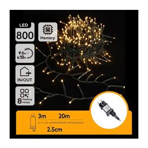 B.V. - Vonkajší LED svetelný reťazec 800 LED/8 funkcií, 23 m, IP44, teplá biela B103031OE vyobraziť