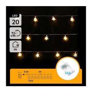 B.V. - LED reťaz 20xLED/3xAA 3, 3 m hviezdy B10303Q75 vyobraziť
