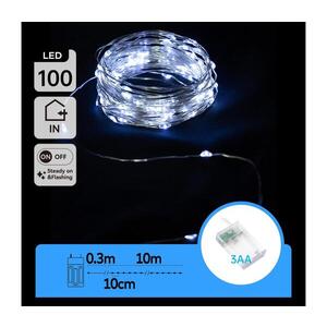 B.V. - LED reťaz 100xLED/3xAA 10, 3m studená biela B10303KP2 vyobraziť