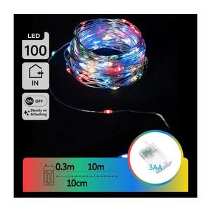 B.V. - LED reťaz 100xLED/3xAA 10, 3m viacfarebná B10303KP6 vyobraziť