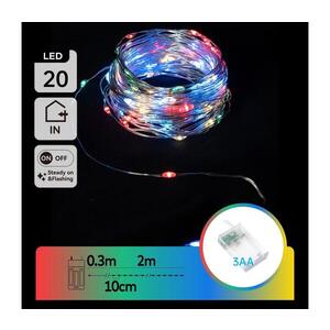 B.V. - LED reťaz 20xLED/3xAA 2, 3m viacfarebná B10303KP3 vyobraziť