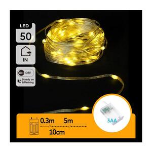 B.V. - LED reťaz 50xLED/3xAA 5, 3m teplá biela B10303KP9 vyobraziť