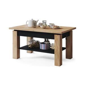Rozkladací konferenčný stolík s policou ADONIS 110/150x68 cm dub craft/čierna 5903631911576 vyobraziť