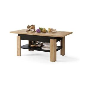 Rozkladací konferenčný stolík so zdvíhacou doskou ROY 130/170x65 cm dub craft/čierna 5903631913396 vyobraziť