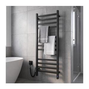 Navin Kúpeľňový rebríkový radiátor s termostatom AVANGARD 227W 120x48cm čierny ľavý 12-228153-4812 vyobraziť