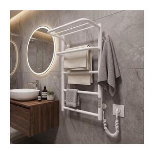 Mario-Radiators Kúpeľňový rebríkový radiátor HOTEL 75W/230V 66x42 cm nerez/biela pravá 2.3.6200.11.WM vyobraziť