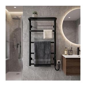 Mario-Radiators Kúpeľňový rebríkový radiátor HOTEL 75W/230V 66x42 cm nerez/čierny pravý 2.3.6200.11.BM vyobraziť