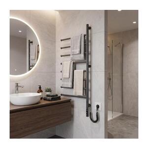 Mario-Radiators Elektrický otočný sušiak na uteráky VEER 95W/230V 102, 5x44, 5 cm nerez/čierna 2.3.0409.11.BM vyobraziť