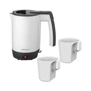 Concept RK7030-Cestovná rýchlovarná kanvica 0, 5 l 1080W/230V sivá/biela + 2 šálky rk7030 vyobraziť
