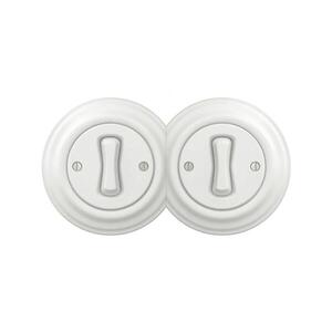 lap - Dvojitý retro jednopólový vypínač s rámikom č. 1 snehovo biely 2xKA0152+2xKA0145 vyobraziť