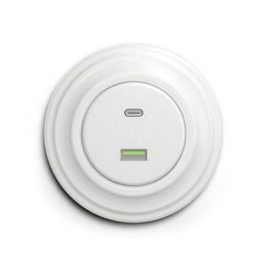 lap - Retro USB zásuvka A+C s rámčekom v snehobielej farbe KA0151+KA0157 vyobraziť