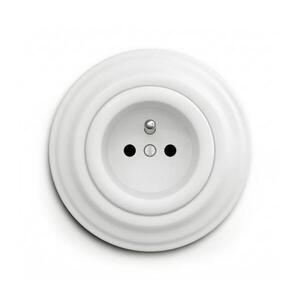 lap - Retro domová zásuvka s rámčekom 230V snehobiela KA0151+KA0150 vyobraziť
