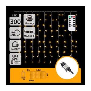 B.V. - LED vonkajší vianočný reťazec 300xLED/6W/230V/8 funkcií 3x1m IP44 teplá biela+DO B10303S7D vyobraziť