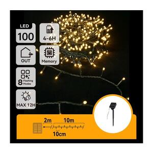 B.V. - LED solárny svetelný reťazec 100xLED/8 režimov 12m IP65 teplá biela B10201K78 vyobraziť
