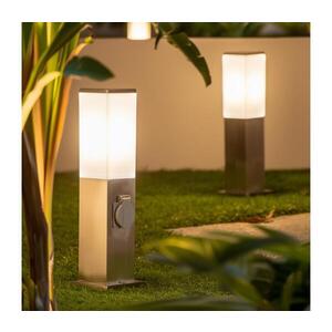 Brilagi - Vonkajšia lampa s 2 zásuvkami SCHUKO NOVA 1xE27/15W/230V 40 cm IP44 chróm FG-KH446PSH-40-2SO-SIL vyobraziť