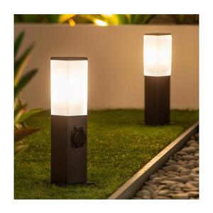 Brilagi - Vonkajšia lampa s 2 zásuvkami SCHUKO NOVA 1xE27/15W/230V 40 cm IP44 čierna FG-KH446PSH-40-2SO-BLK vyobraziť