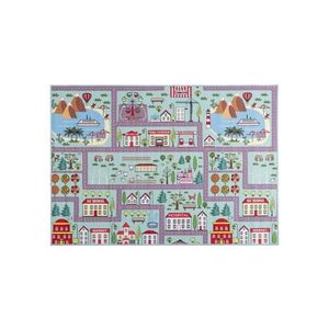 Multidecor Detský koberec STELLA STREETS 80x100 cm tyrkysový/mesto 508432 vyobraziť