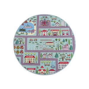 Multidecor Detský koberec STELLA STREETS 120 cm tyrkysový/mesto 508441 vyobraziť