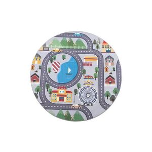 Multidecor Detský protišmykový koberec ARES STREETS 160 cm sivý/mesto 508311 vyobraziť