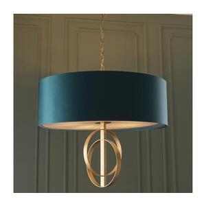 Endon 95219 - Luster na reťazi 5xE27/10W/230V priemer 70 cm modrý/mosadz 95219 vyobraziť