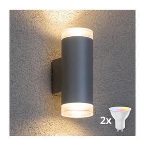 Brilagi - LED RGBW vonkajšie nástenné svietidlo MATERA 2xGU10/4, 8W/230V šedá IP54 BG0980+2xAI2382 vyobraziť