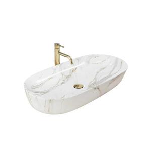 REA-U8404 - Umývadlo na dosku CLEO 41x81 cm keramika/biela/mramorový dekor REA-U8404 vyobraziť