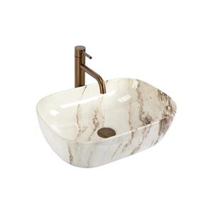 REA-U3601 - Umývadlo na dosku BELINDA 33x46, 5 cm keramika/béžová/imitácia kameňa REA-U3601 vyobraziť