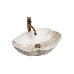 REA-U0618 - Umývadlo na dosku PEARL 38x50, 5 cm keramika/béžová/imitácia kameňa REA-U0618 vyobraziť