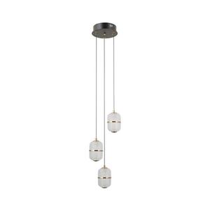 PND-34375-3-BK - LED závesné svietidlo na lane ALANI 3xLED/5W/230V 3000K čierna/zlatá PND-34375-3-BK vyobraziť